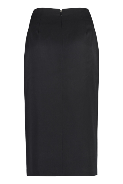 Shop Nina Ricci Wool Skirt In Black