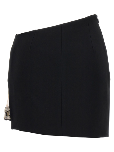 Shop David Koma 3d Crystal Chain Mini Skirt In Black