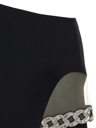 Shop David Koma 3d Crystal Chain Mini Skirt In Black