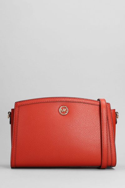 Shop Michael Kors Chantal Shoulder Bag In Red Leather