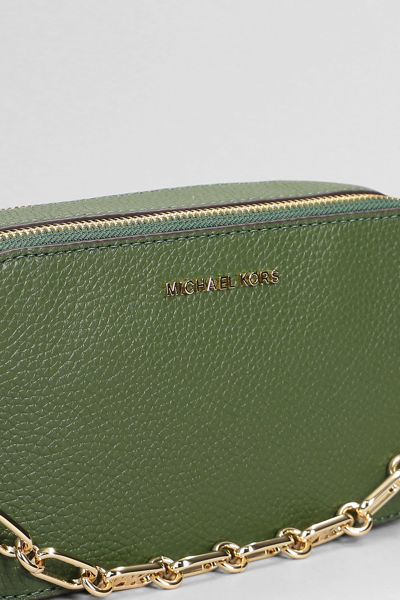 Shop Michael Kors Jet Set Shoulder Bag In Green Leather