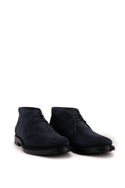 Shop Tod's Suede Ankle Boots In Blu