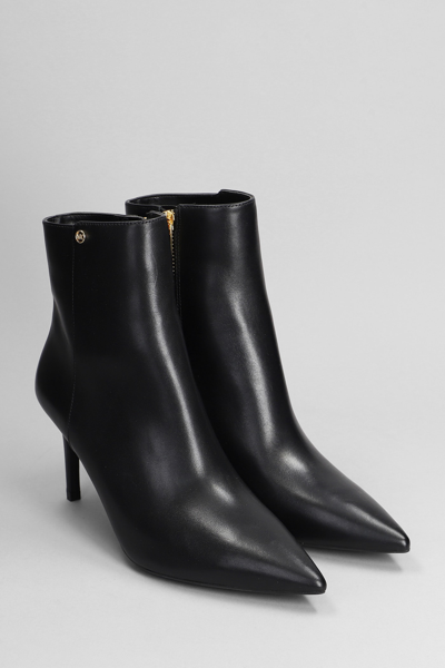 Shop Michael Kors Alina High Heels Ankle Boots In Black Leather
