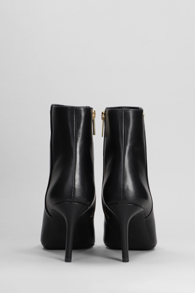 Shop Michael Kors Alina High Heels Ankle Boots In Black Leather