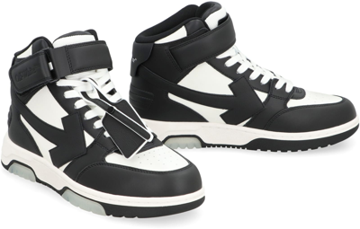 Shop Off-white Out Of Office Leather Low-top Sneakers In Black
