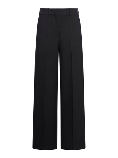 Shop Off-white High-waisted Wide-leg Trousers In Black Black