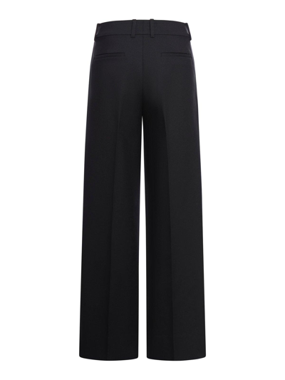 Shop Off-white High-waisted Wide-leg Trousers In Black Black