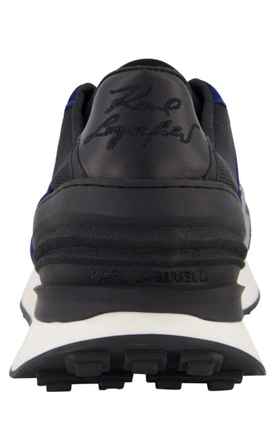 Shop Karl Lagerfeld Paris Mixed Media Sneaker In Blue Black