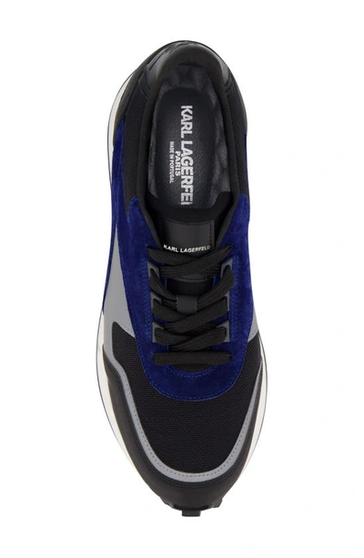 Shop Karl Lagerfeld Paris Mixed Media Sneaker In Blue Black