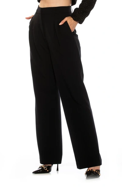 Alexia Admor Ellie Pleated Wide Leg Pants In Black