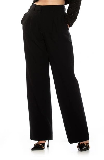 Alexia Admor Ellie Pleated Wide Leg Pants In Black