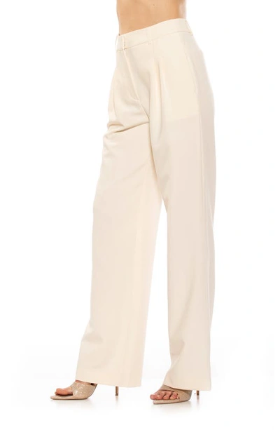 Shop Alexia Admor Ellie Pleated Wide Leg Pants In Ivory