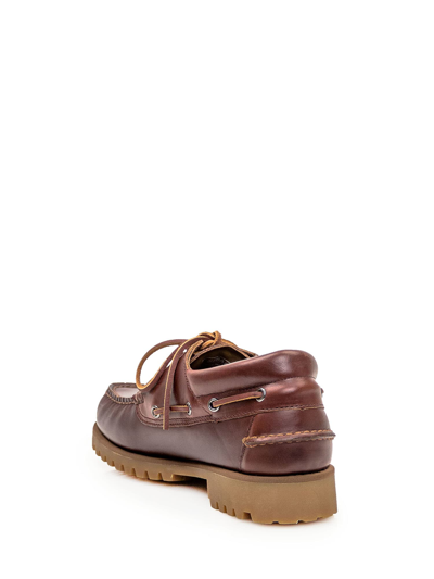 Sebago Round Toe Brogues With Eyelet And Stitching In Brown