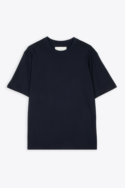 Shop Studio Nicholson Jersey - Short Sleeve T-shirt Dark Blue Cotton Regular T-shirt - Bric In Blu Scuro