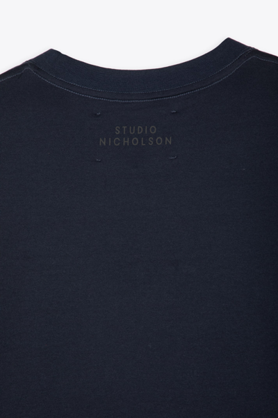Shop Studio Nicholson Jersey - Short Sleeve T-shirt Dark Blue Cotton Regular T-shirt - Bric In Blu Scuro