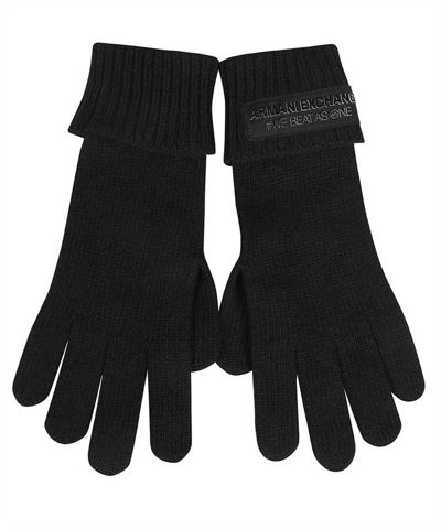 Shop Armani Exchange Gloves In Black
