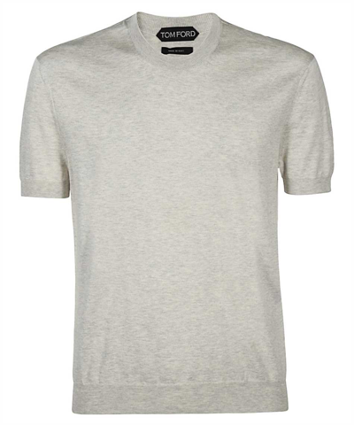 Shop Tom Ford Crewneck Knitted T-shirt In Grey