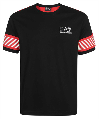 Shop Ea7 Logo-print Cotton T-shirt In Black