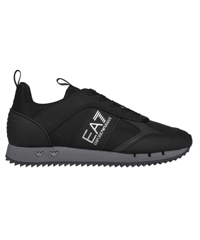 Shop Ea7 Logo-print Low-top Sneakers In Black