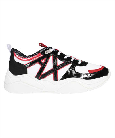 Shop Armani Exchange Logo-patch Panelled Sneakers In White
