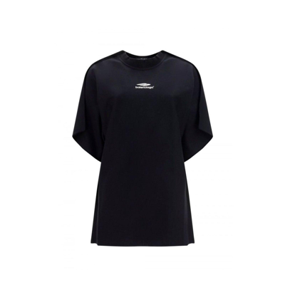Shop Balenciaga Cotton Logo T-shirt In Black