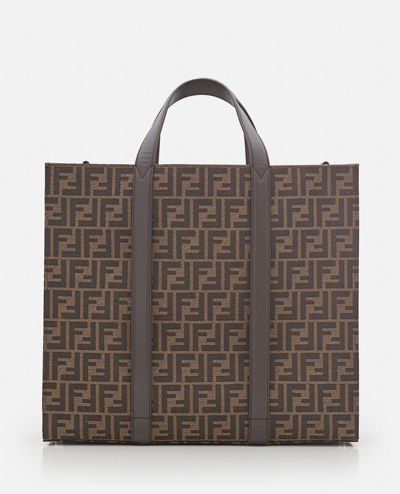 Shop Fendi Ff Tote Bag In Brown