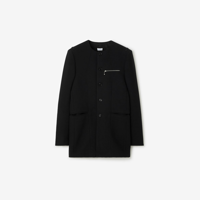 Shop Burberry Wool Tailored Jacket In Black
