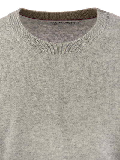 Shop Brunello Cucinelli Pure Cashmere Crew-neck Sweater In Grey