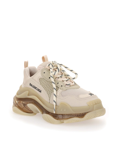 Shop Balenciaga Triple S Sneakers In Nude