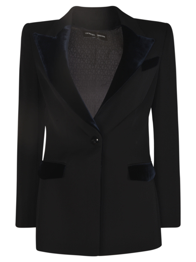 Shop Giorgio Armani Single-button Fitted Blazer In Pz01