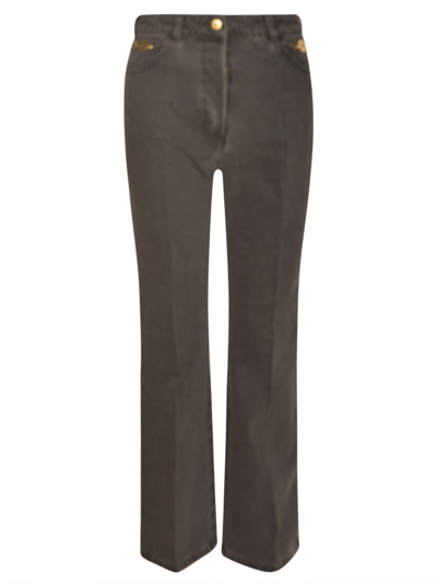 Shop Patou Button Fitted Jeans In Anthracite