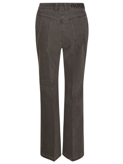 Shop Patou Button Fitted Jeans In Anthracite