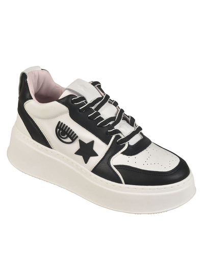 Shop Chiara Ferragni School Sneakers In White/black