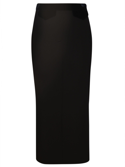 Shop Giorgio Armani Long Length Fitted Skirt In Pz01