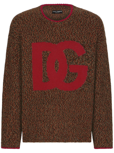 Shop Dolce & Gabbana Red Intarisa-logo Sweater