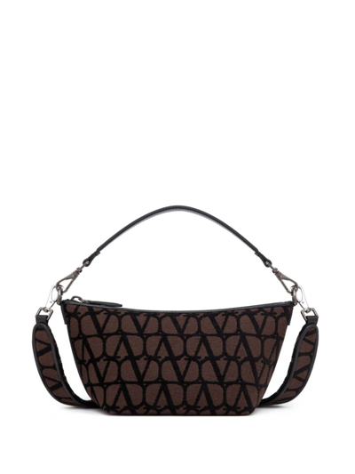 Shop Valentino Brown Toile Iconographe Shoulder Bag