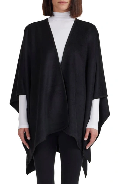 Bruno Magli Cashmere Blend Rib Knit Cape In Black