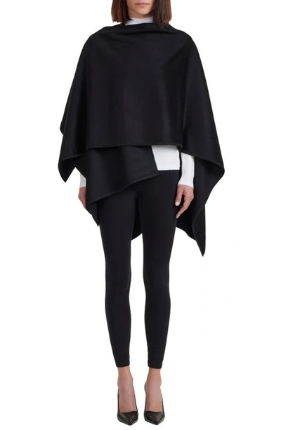 Bruno Magli Cashmere Blend Rib Knit Cape In Black