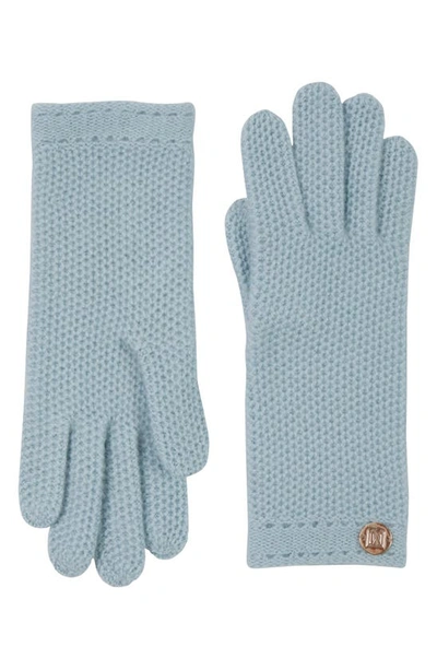 Shop Bruno Magli Cashmere Honeycomb Knit Gloves In Mint