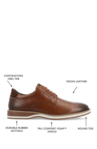 Vance Co. Rutger Plain Toe Derby In Cognac