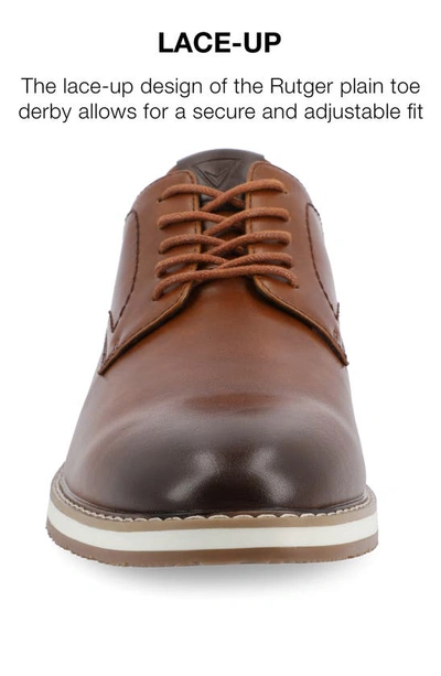 Vance Co. Rutger Plain Toe Derby In Cognac
