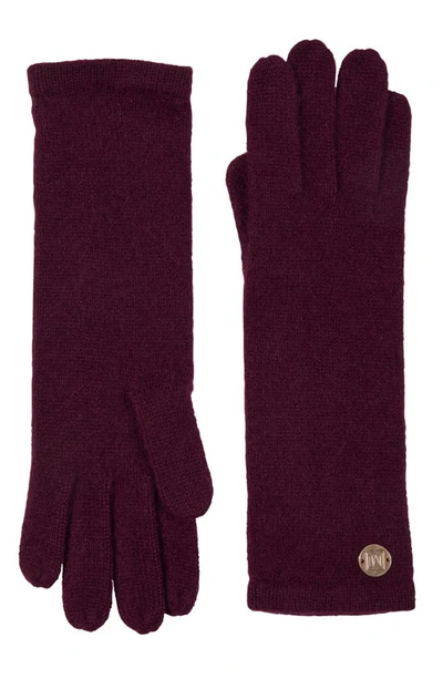 Bruno Magli Cashmere Jersey Knit Gloves In Bordeaux