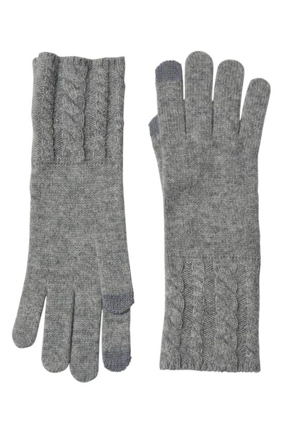 Bruno Magli Cashmere Knit Gloves In Grey