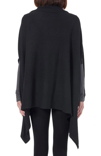 Bruno Magli Cashmere & Wool Rib Knit Cape Scarf In Black
