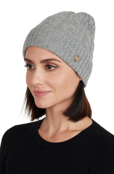 Shop Bruno Magli Cashmere Chunky Knit Cable Hat In Grey