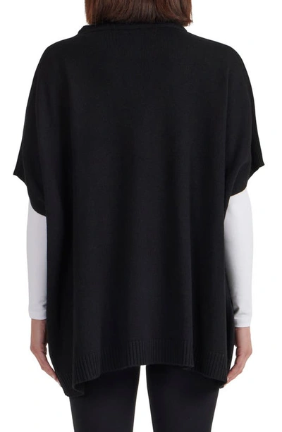 Bruno Magli Women's Chain Keyholeneck Wool Blend Poncho In Black