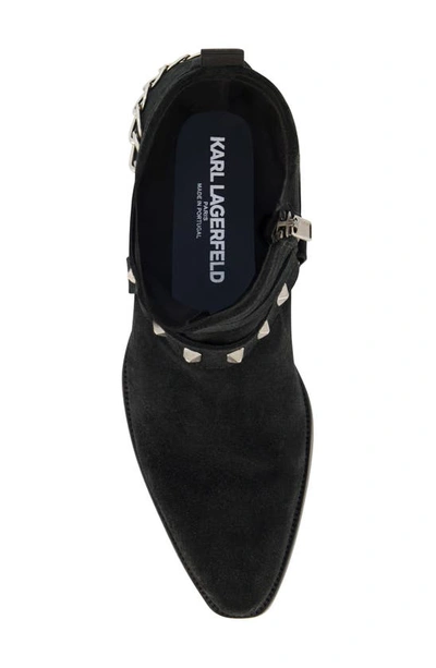 Shop Karl Lagerfeld Suede Boot In Black