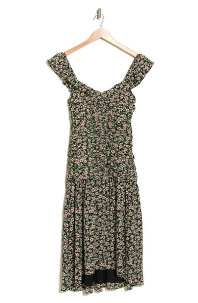 Shop Bcbgeneration Floral Ruched Dress In Fall Ditsy