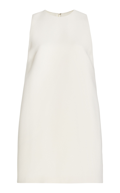 Shop Brandon Maxwell The Alana Wool-silk Mini Shift Dress In Ivory