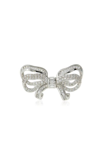 Shop Judith Leiber Bow Ring In Silver